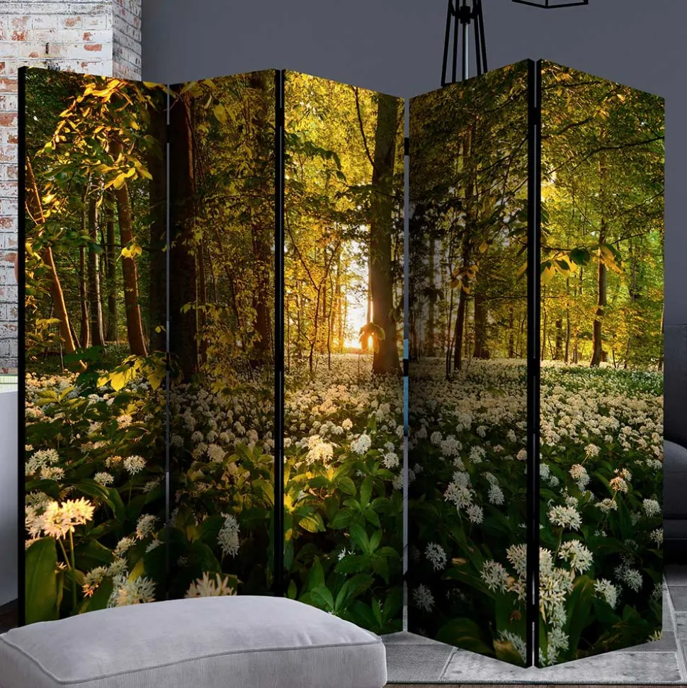 Naturmotiv Paravent Wald Bäume & Bärlauch - Sybila III