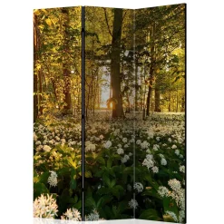 Naturmotiv Paravent Wald Bäume & Bärlauch - Sybila III