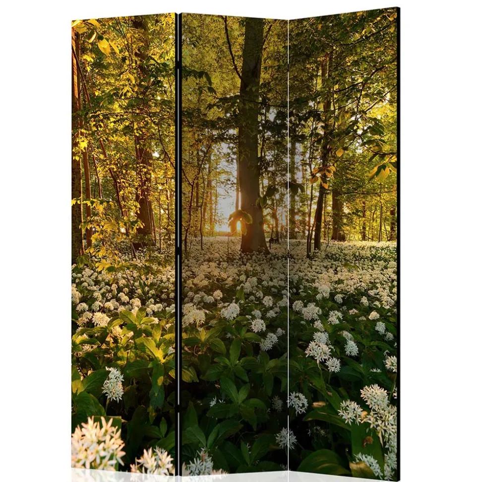 Naturmotiv Paravent Wald Bäume & Bärlauch - Sybila III