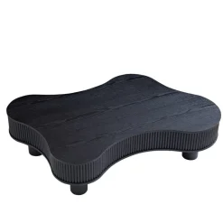Niedriger Design-Couchtisch in Schwarz - Hiloria