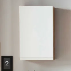 Oberer Badezimmerschrank in Weiß & Wildeiche - Eight