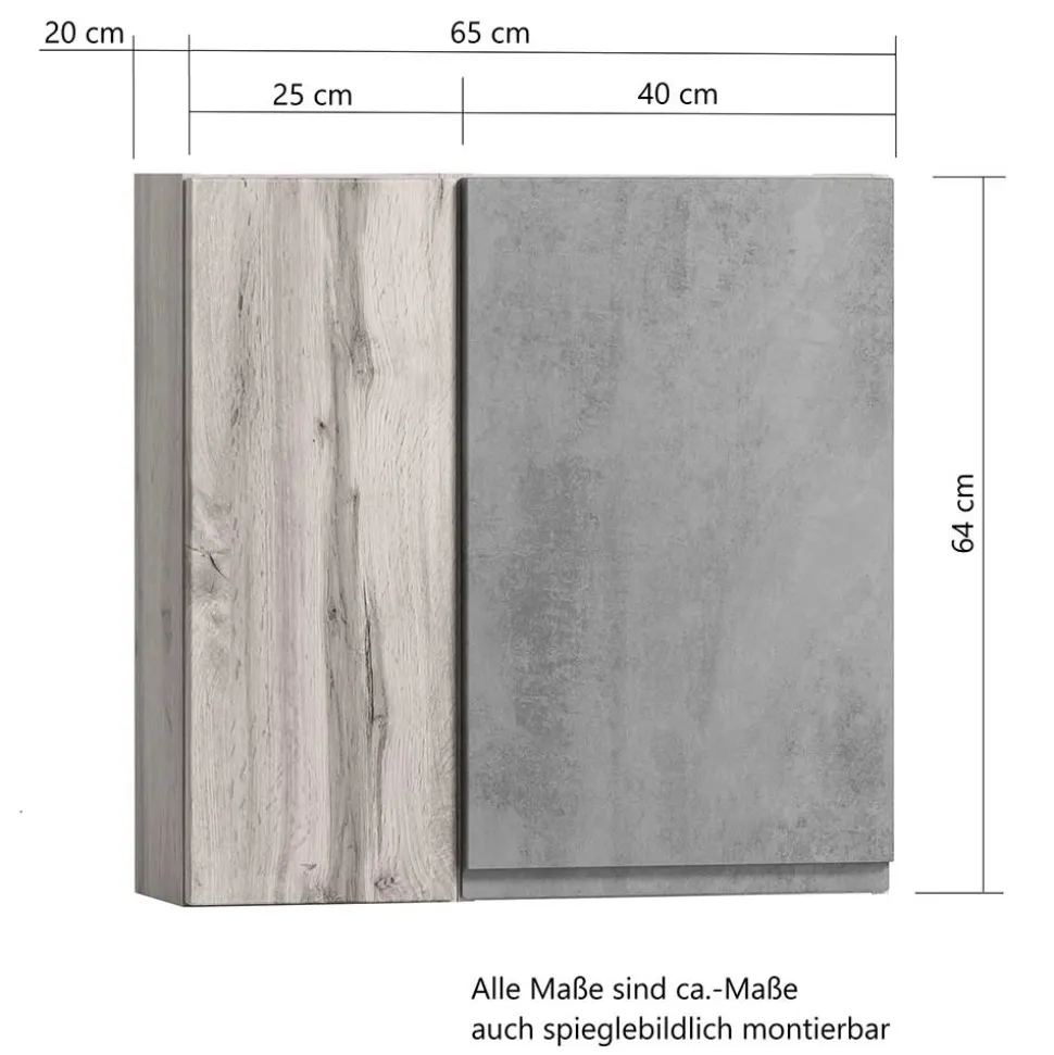 Oberschrank fürs Bad in Wildeiche & Beton - Mia