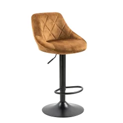 Ockerfarbene Barstühle mit Rauten-Steppung - Campitello (2er Set)