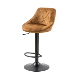 Ockerfarbene Barstühle mit Rauten-Steppung - Campitello (2er Set)