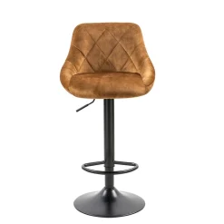 Ockerfarbene Barstühle mit Rauten-Steppung - Campitello (2er Set)