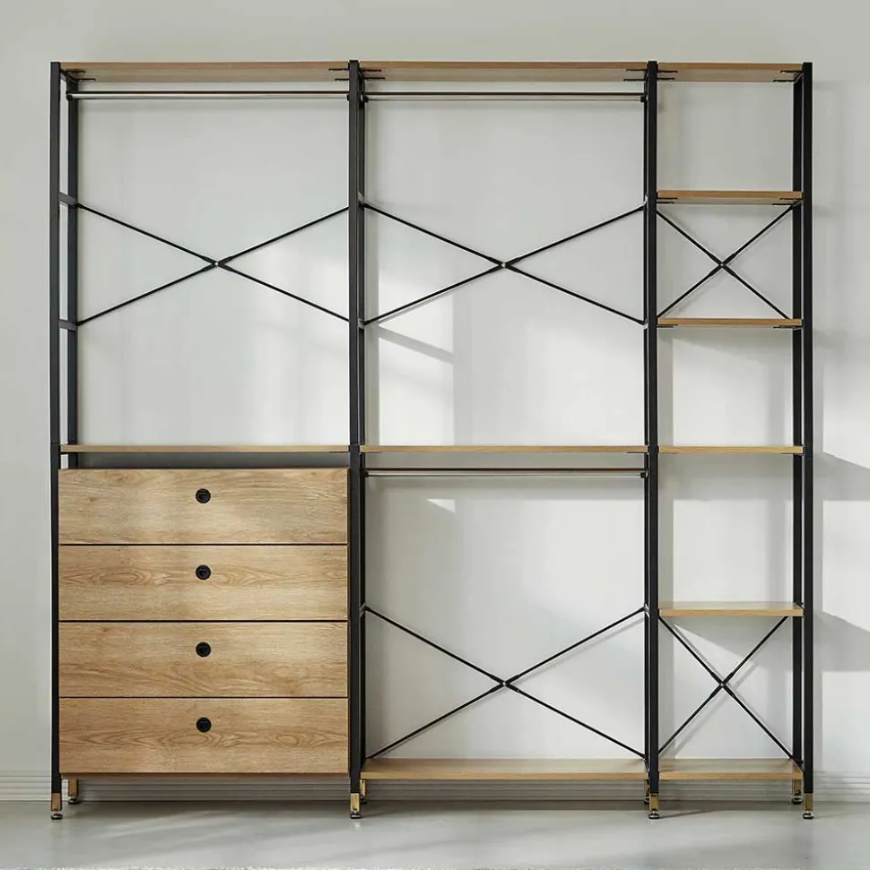 Offener Kleiderschrank Garderobe 210 cm breit - Hestalona