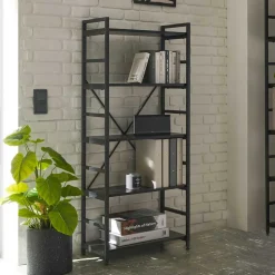 Offenes Industrial Style Regal in Schwarz - Keuna