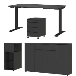 Office Einrichtung in Dunkelgrau - Tila (vierteilig)