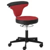 Office Hocker mit Lehne in Rot Schwarz - Winter
