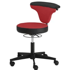 Office Hocker mit Lehne in Rot Schwarz - Winter