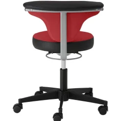 Office Hocker mit Lehne in Rot Schwarz - Winter