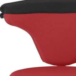 Office Hocker mit Lehne in Rot Schwarz - Winter