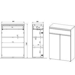 Office Vertiko in Dunkelgrau - Espnoz