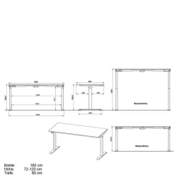 Officemöbel Kombi in Weiß - Sparkle (dreiteilig)