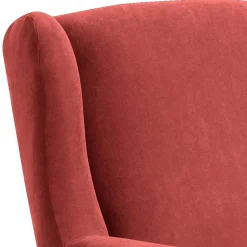 Ohrenbackensessel aus Velours in Terracotta - Zadella