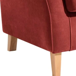 Ohrenbackensessel aus Velours in Terracotta - Zadella