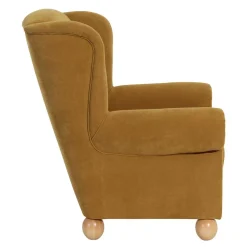 Ohrenbackensessel in Gelb Velours - Acigne