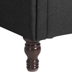 Ohrenbackensessel mit Federkern in Schwarz - Jon