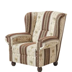 Ohrenbackensessel mit Streifen und Ornamenten - Etrinas