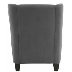 Ohrensessel mit Hocker in Grau - Odilla (zweiteilig)