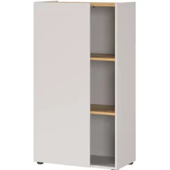 Ordnerschrank in Hellgrau und Wildeiche Optik - Chiron