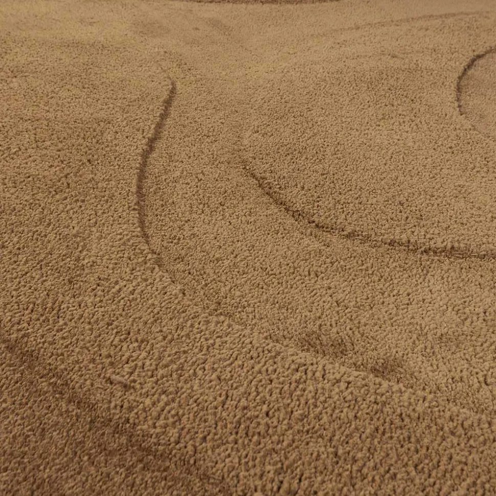 Organisch geformter Teppich in Hellbraun - Jaliasda