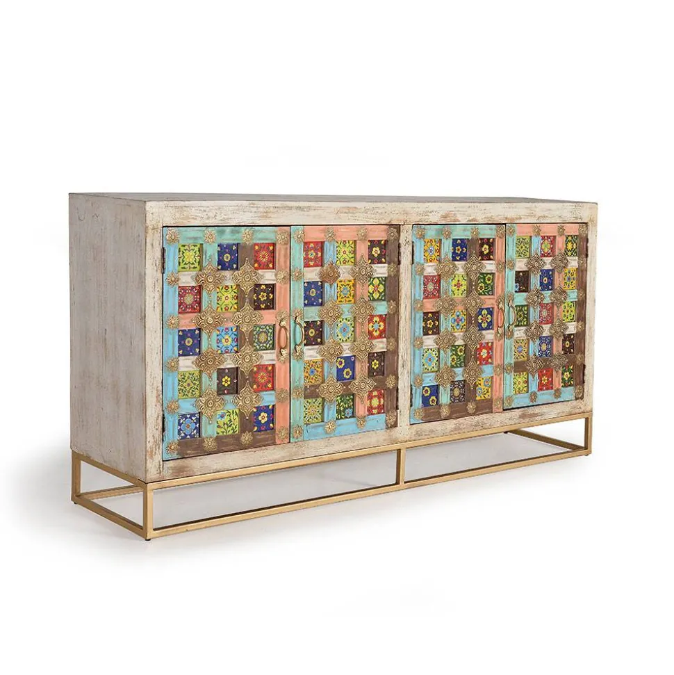 Oriental Design Sideboard mit bunten Keramik Kacheln - Jula