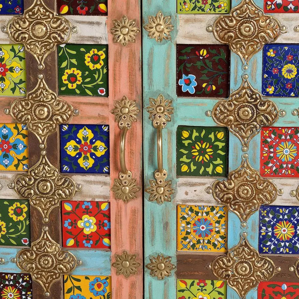 Oriental Design Sideboard mit bunten Keramik Kacheln - Jula