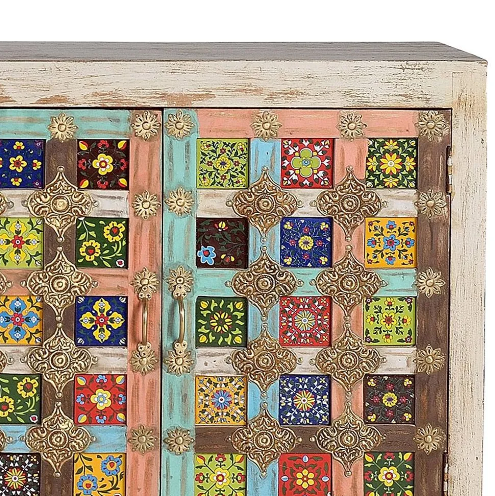 Oriental Design Sideboard mit bunten Keramik Kacheln - Jula