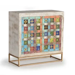 Oriental Design Türen-Kommode in Holz White Wash - Jula