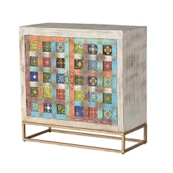 Oriental Design Türen-Kommode in Holz White Wash - Jula