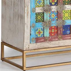 Oriental Design Türen-Kommode in Holz White Wash - Jula