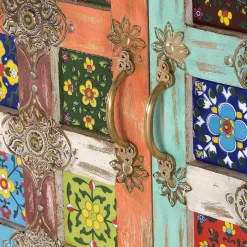 Oriental Design Türen-Kommode in Holz White Wash - Jula