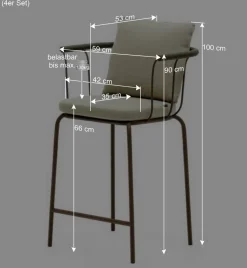 Outdoor Barstuhl mit 66 cm Sitzhöhe - Ragusca (4er Set)