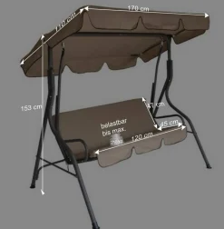 Outdoor Hollywood Schaukel Beaching in Creme