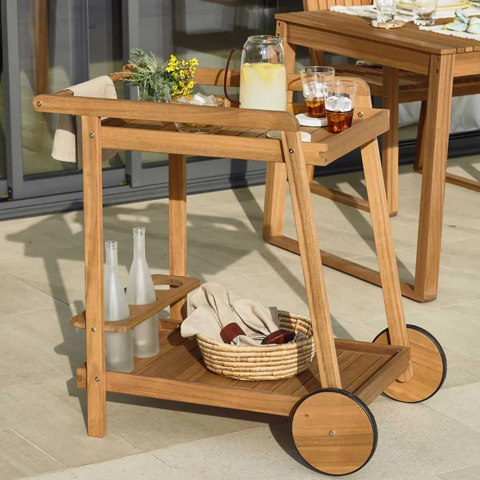 Outdoor Servierwagen aus Akazie Massivholz - Rondja