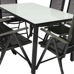 Outdoor Sitzgruppe mit Glastisch - Franatico (siebenteilig)