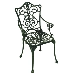 Outdoor Stuhl mit Armlehnen in Dunkelgrün - Tilano