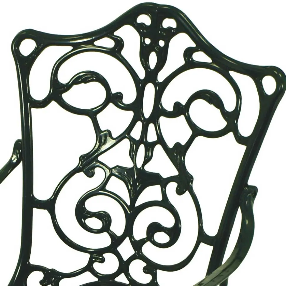 Outdoor Stuhl mit Armlehnen in Dunkelgrün - Tilano