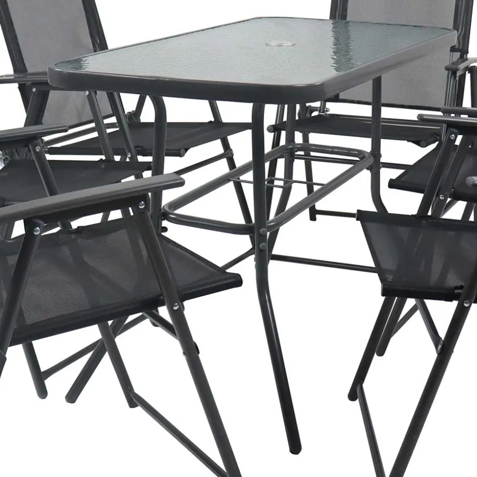 Outdoor Tisch & Klappstühle Set - Alcamo (siebenteilig)