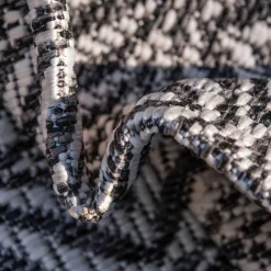 Outdoorteppich mit Muster in Dunkelgrau Creme - Bird