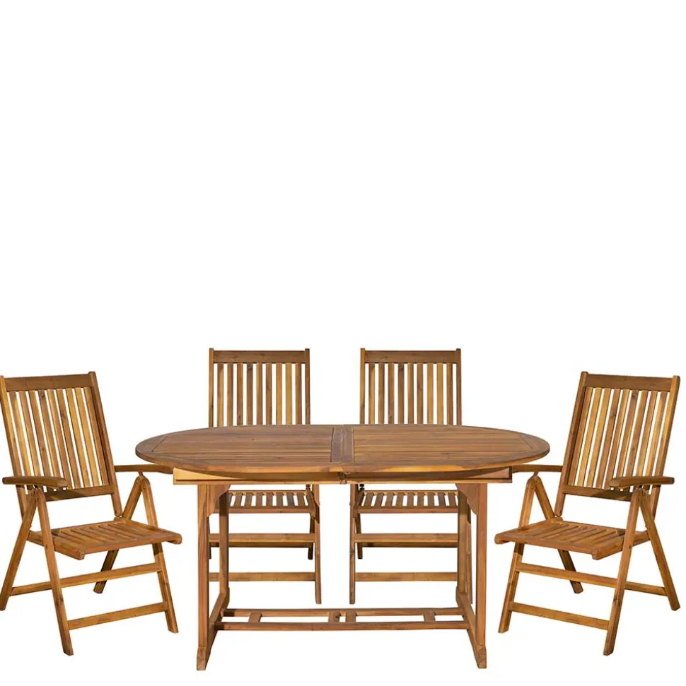 Ovale Gartentisch Gruppe für vier Personen - Nevuz (fünfteilig)