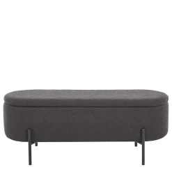 Ovale Truhenbank in Anthrazit Boucle - Comoto