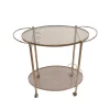 Ovaler Barwagen mit Glas Twinta & Metall Bronzefarben