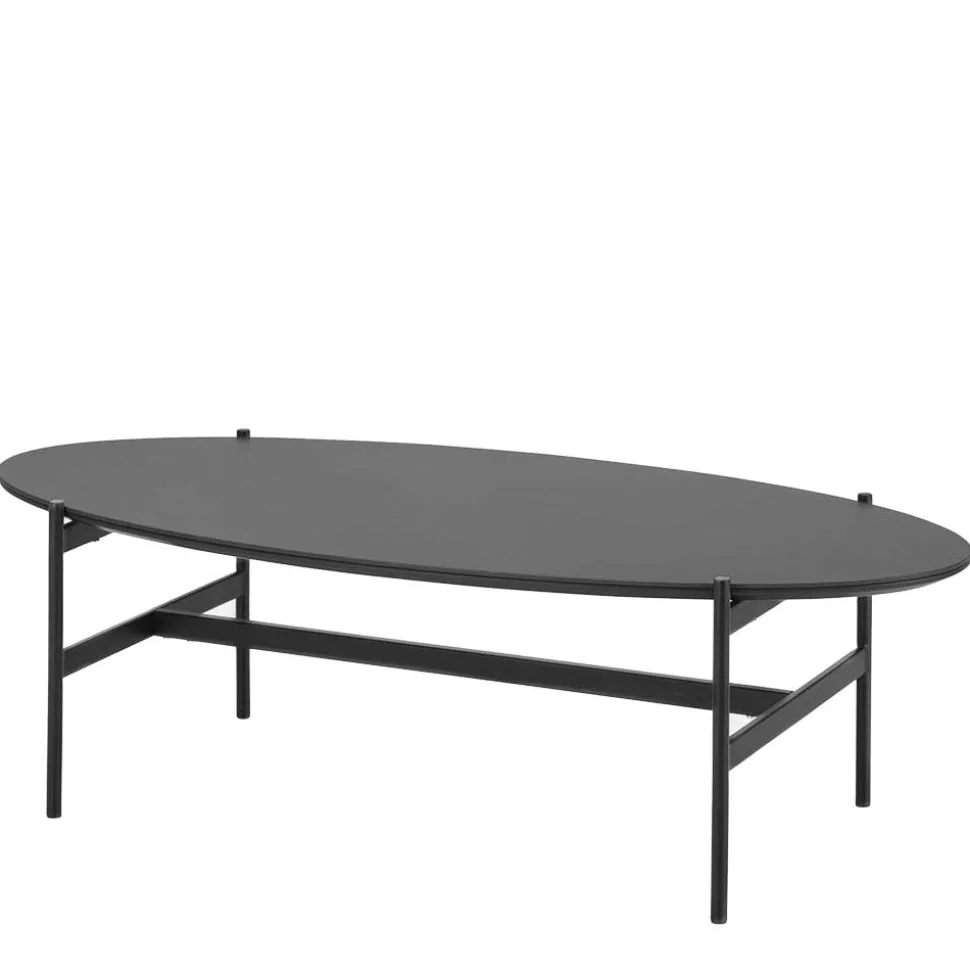 Ovaler Couchtisch in Dunkelgrau Keramik - Andrina