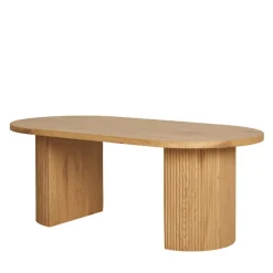 Ovaler Couchtisch in Eiche Holzoptik - Saracan