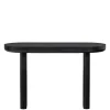 Ovaler Design Schreibtisch in Schwarz Holzoptik - Belinda