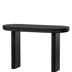 Ovaler Design Schreibtisch in Schwarz Holzoptik - Belinda