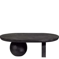 Ovaler Design-Couchtisch in Schwarz - Islando