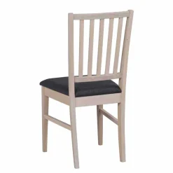 Ovaler Esstisch Eiche White Wash & 4 Stühle Pessoa mit Webstoff Grau (fünfteilig)